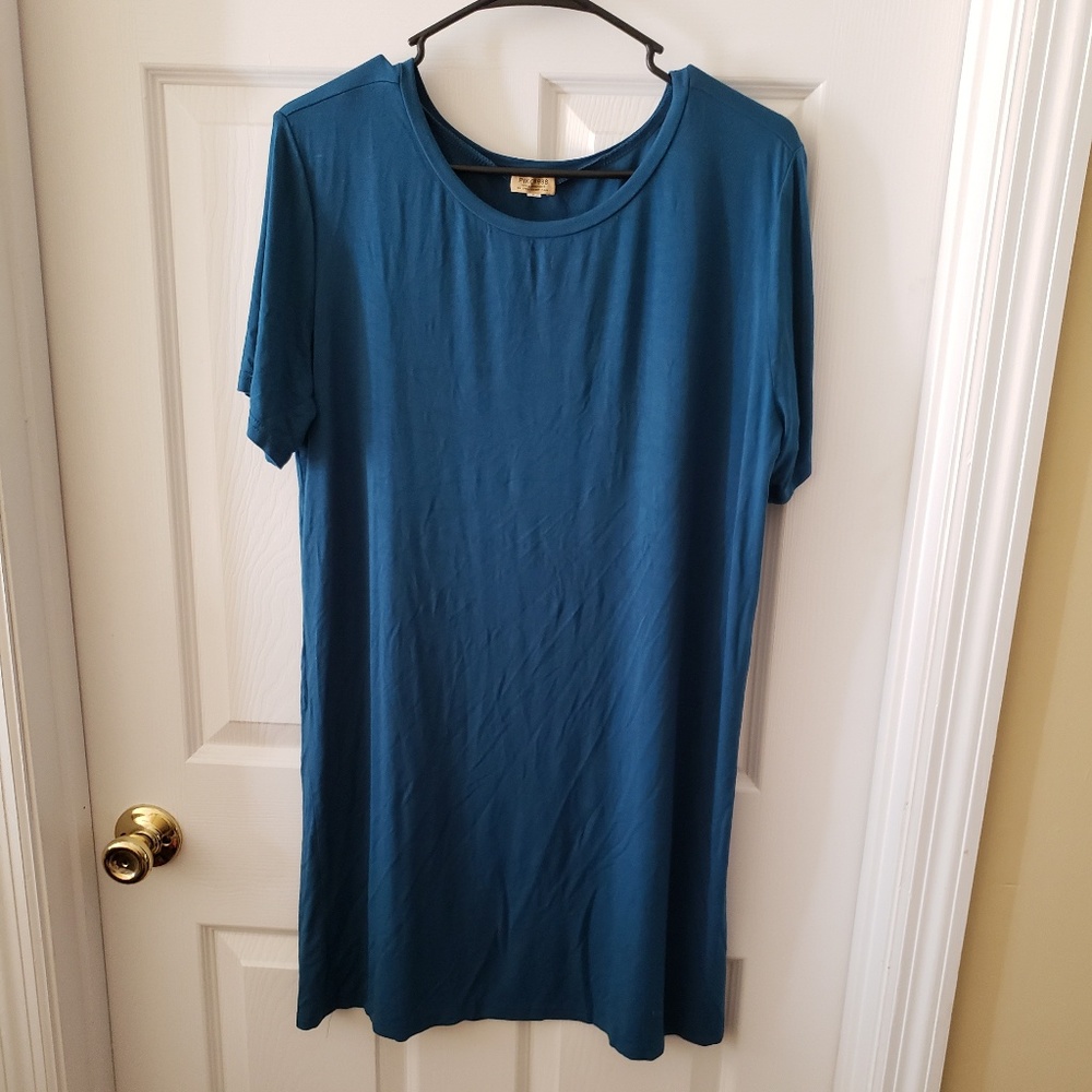 Teal Piko Dress